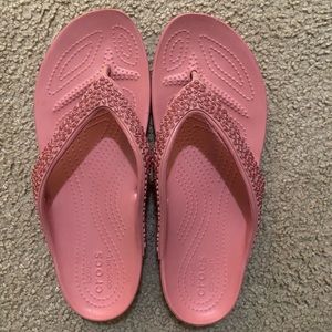 Women’s Pink Sparkly Crocs